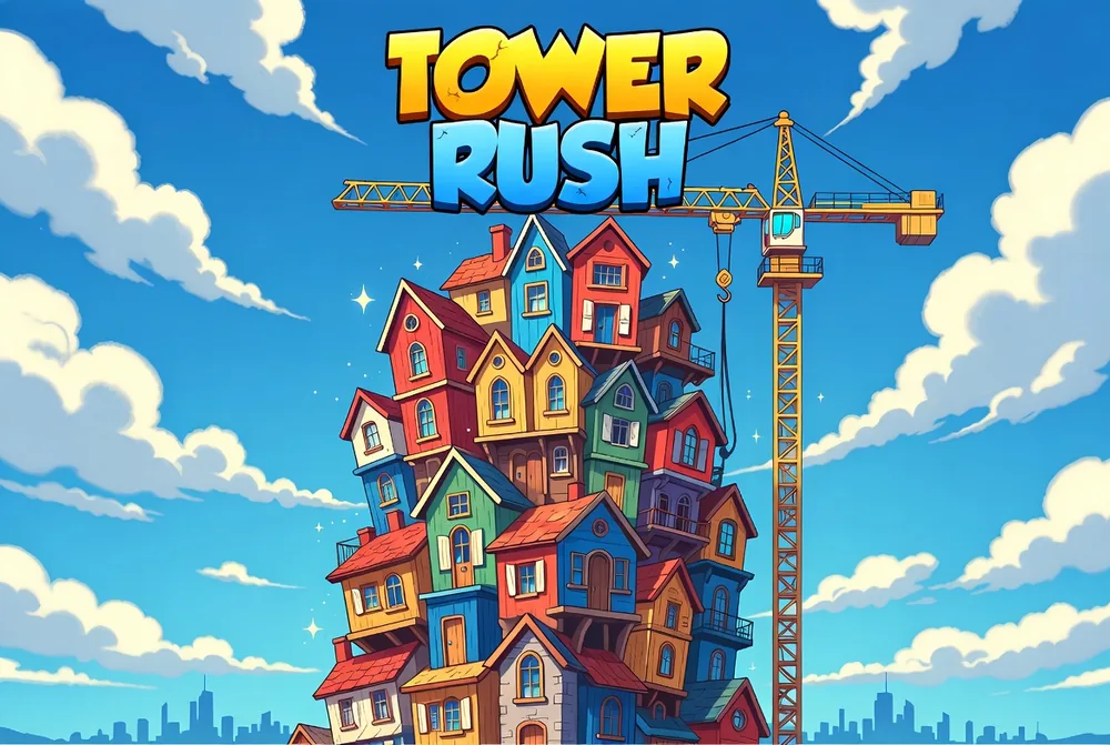Tower Rush demo crane lowering a floor onto the tower in free play
