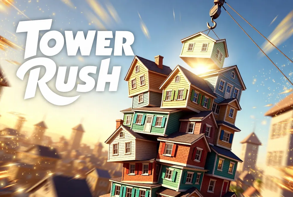 Tower Rush promo code and bonus theme at golden hour over the tower